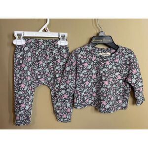 Jessica Simpson Purple Green Floral 2pc Matching Outfit Baby Girls 0-3m 4067